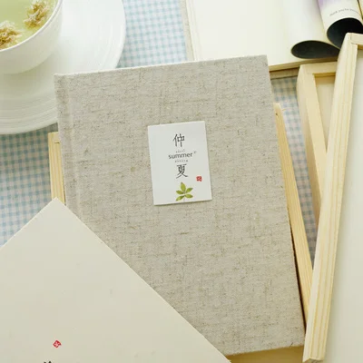 Новое поступление блокнот деревянная коробка Красивые иллюстрации холст дневник блокнот Корея школьные принадлежности канцелярские товары милые