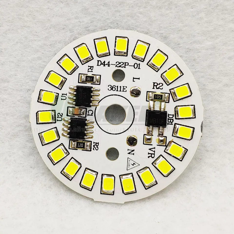 2 шт. AC220V светодиодный PCB высокая яркость 3 Вт 5 Вт 7 Вт 9 Вт 12 Вт 15 Вт SMD2835 интегрированный Smart IC драйвер Алюминий светильник источник пластина для светодиодный лампы