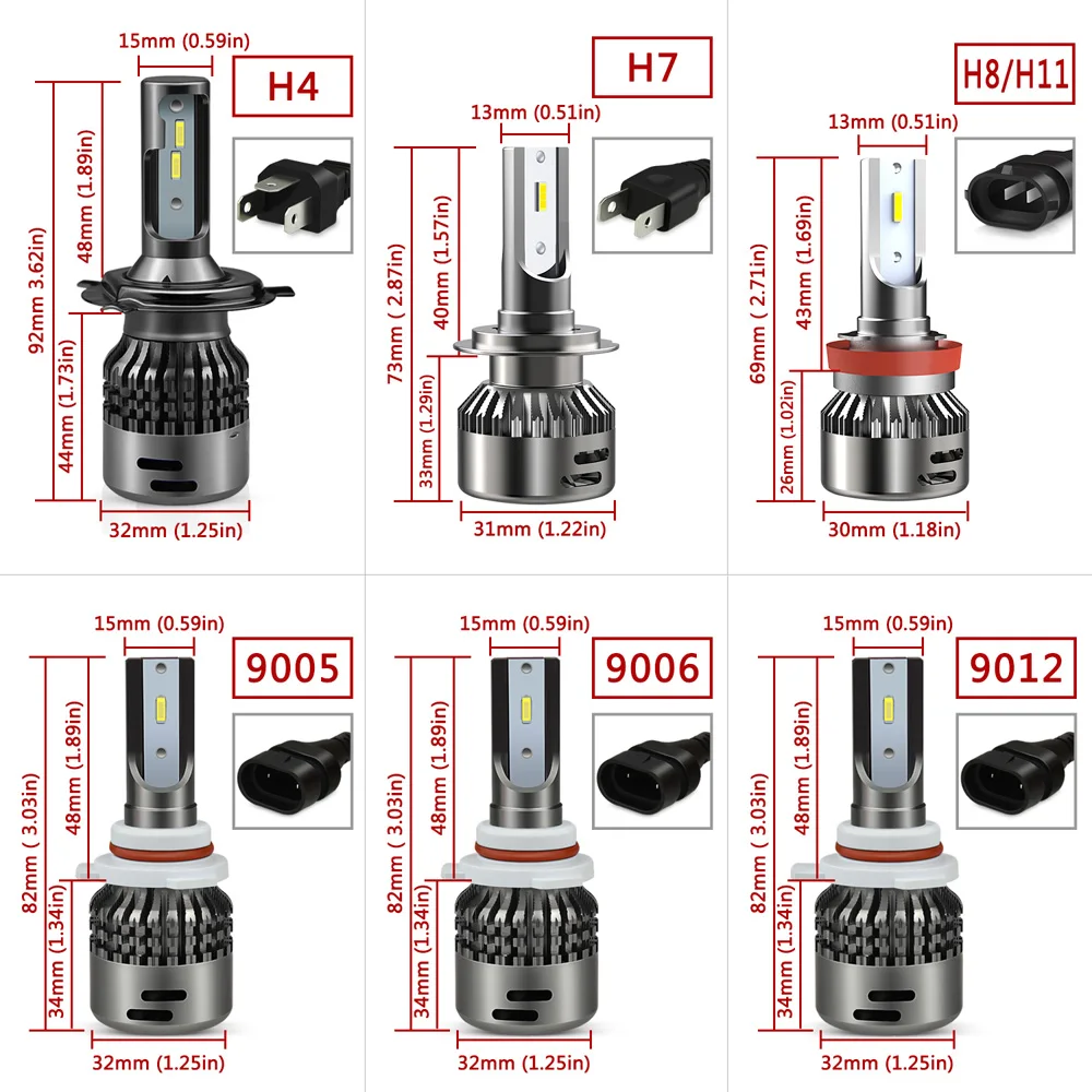 Oxilam H7 H4 светодиодный фонарь для автомобильных фар CSP 6000K H8 HB4 светодиодный для hyundai Solaris Santa fe i20 i40 Getz Tucson Creta Sonata Accent