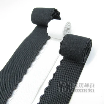 

25/30/40/50mm black white elastic webbing suede velvet face lace elastic strap belt underwear elastic rubber band 5meters