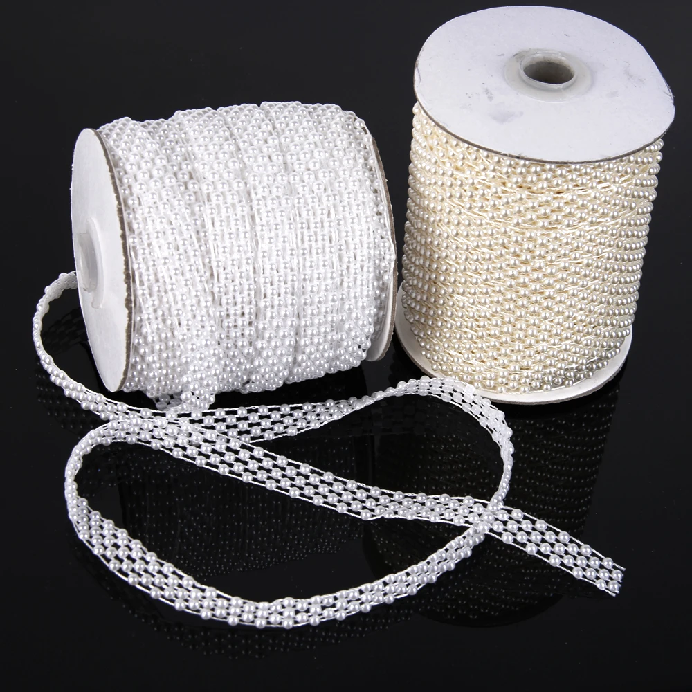 

David accessories 5METER,Craft Imitation Pearl Beads Cotton Line Chain For DIY Wedding Party Decoration Party,5Yc2625