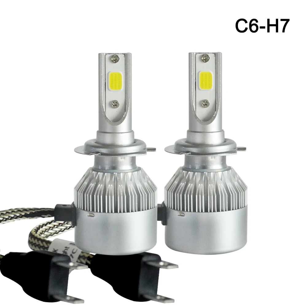 2 шт. H7 светодиодная лампа для фар Turbo LED H4 автомобильная 8000LM 6500k Автомобильные фары