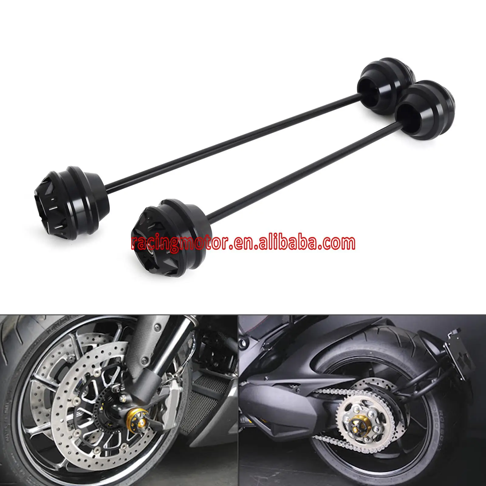 

Frond & Rear Axle Sliders/ Swingarm Sliders for DUCATI Diavel 2011-2016 Panigale 1199 13-15 Superbike 1299 Panigale 15-16