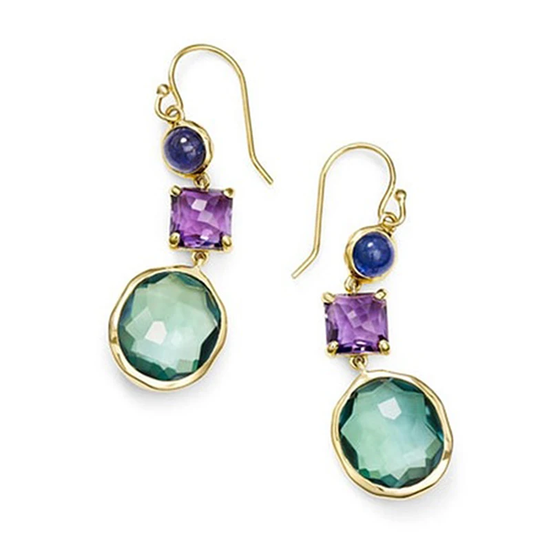 

Korean Simple Design Earrings For Women Girl Green Stone Dangle Earrings Geometric Earrings Trendy Temperament Pendientes O3E758