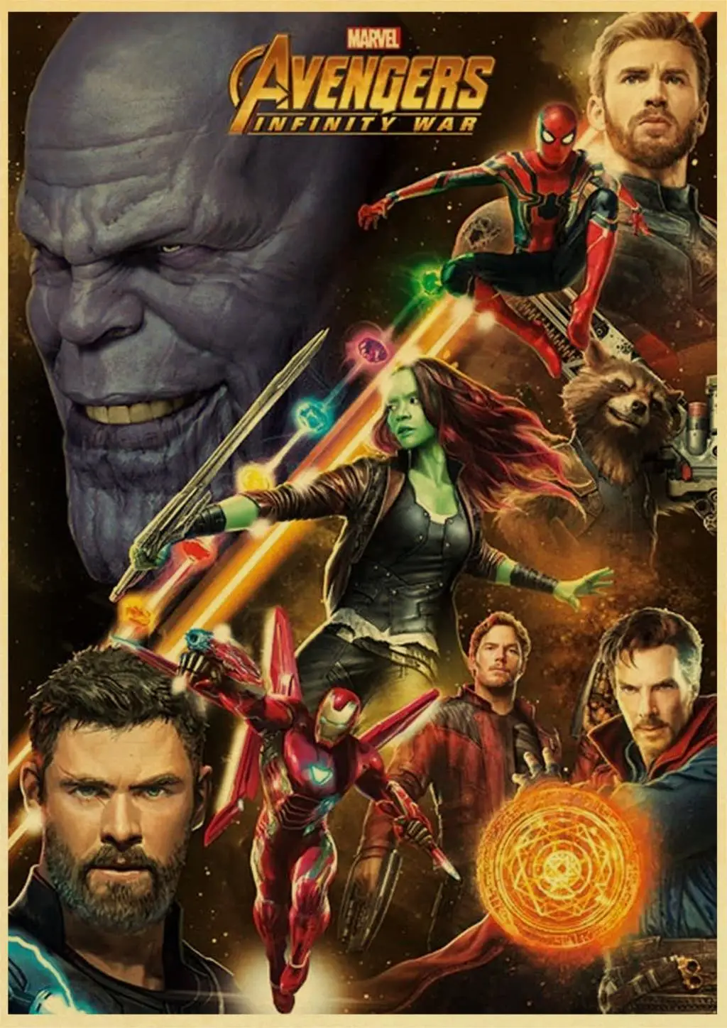 Фильм Marvel плакат Мстители Бесконечность войны Ретро плакат печатает Высокое качество наклейки на стену для гостиной украшение дома - Цвет: D126