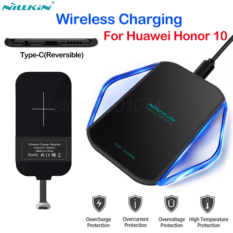 

Nillkin Qi Wireless Charger Wireless Charging for Huawei Honor 10 with USB C Type-C Charging Port Receiver for Huawei Honor 10