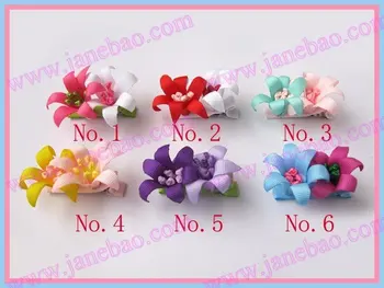 

free shipping 500pcs Girls Bug Hair Bow Clip ribbon flower clips style boutique hair bow girl bug bows