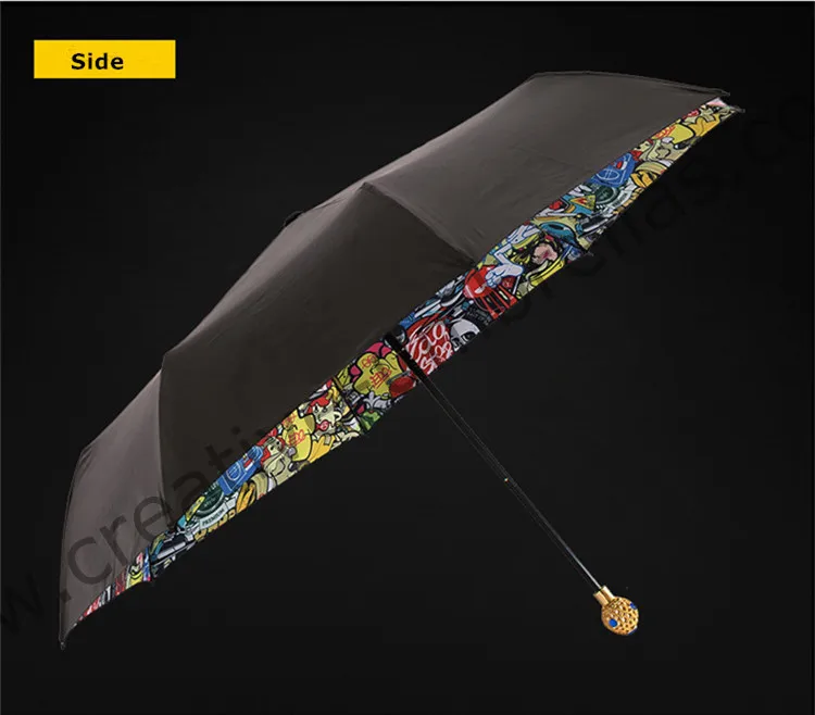 106cm 2 men fiberglass windproof 5 times black coating anti-UV Sapphire&ruby exquisite ball parasol pocket mini folding umbrella