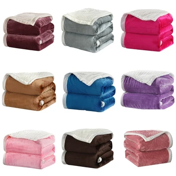 

Thick Soft Winter Warm Velvet Throw Blanket Solid Color Coral Fleece Blankets For Home Bed Sofa Travel Blanket 200*120/200*150cm