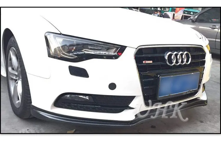 UHK для Audi A5 углеродное волокно передний бампер для губ Диффузор сплиттер бодикит протектор Modofitied 2012-UP аксессуары спойлер
