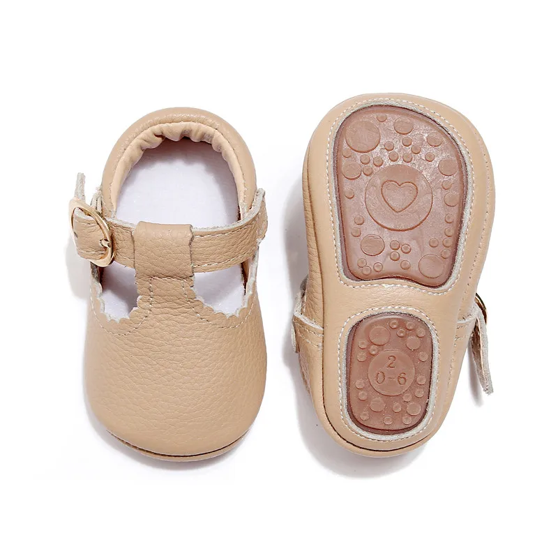 Г., обувь Мэри Джейн из натуральной кожи с Т-образным ремешком для маленьких девочек балетки для маленьких принцесс обувь для новорожденных с жесткой подошвой - Цвет: Khaki