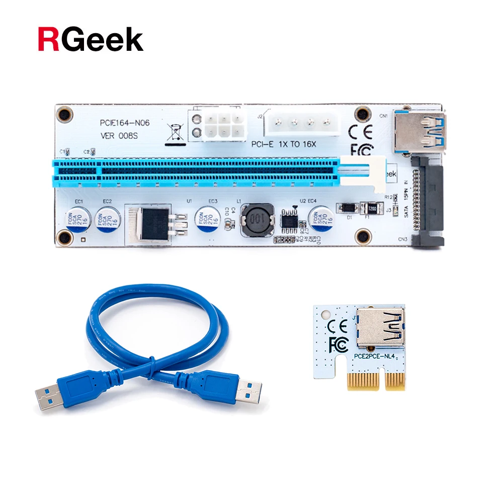 Новые белые PCI-E PCI E Express 1X для 16X переходная карта 008S USB 3 0 Удлинительный кабель SATA