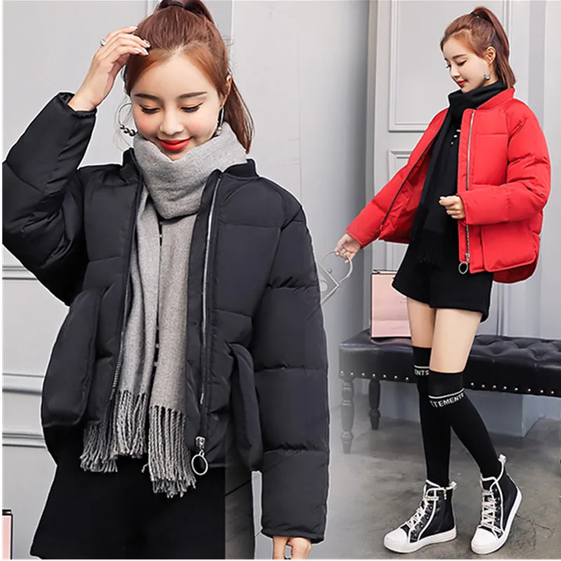 

Women's Down Jacket Winter Thicken Warm Wadded Jacket Solid Puffer Jackets 2019 New Arrival Womens Cotton Padded Parka