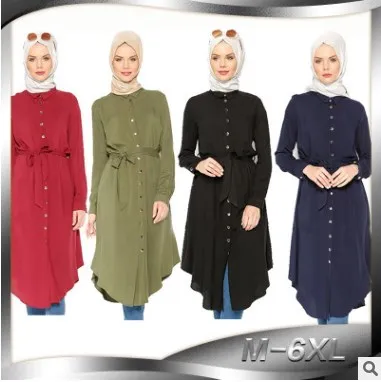 Мусульманский женский топ рубашка Abaya Средний Восток Турецкая Малайзия