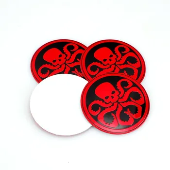 

4pcs/lot 56.5mm Hydra Skull aluminum Sticker Car Steering tire Wheel Center car sticker Hub Cap Emblem Badge Decals