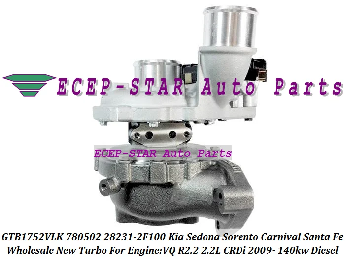 GTB1752VLK 780502 780502-5001S 28231-2F10 Turbo For KIA Sedona Sorento Carnival VQ CRDi For Hyundai Santa Fe R2.2 2.2L 140kw (1)