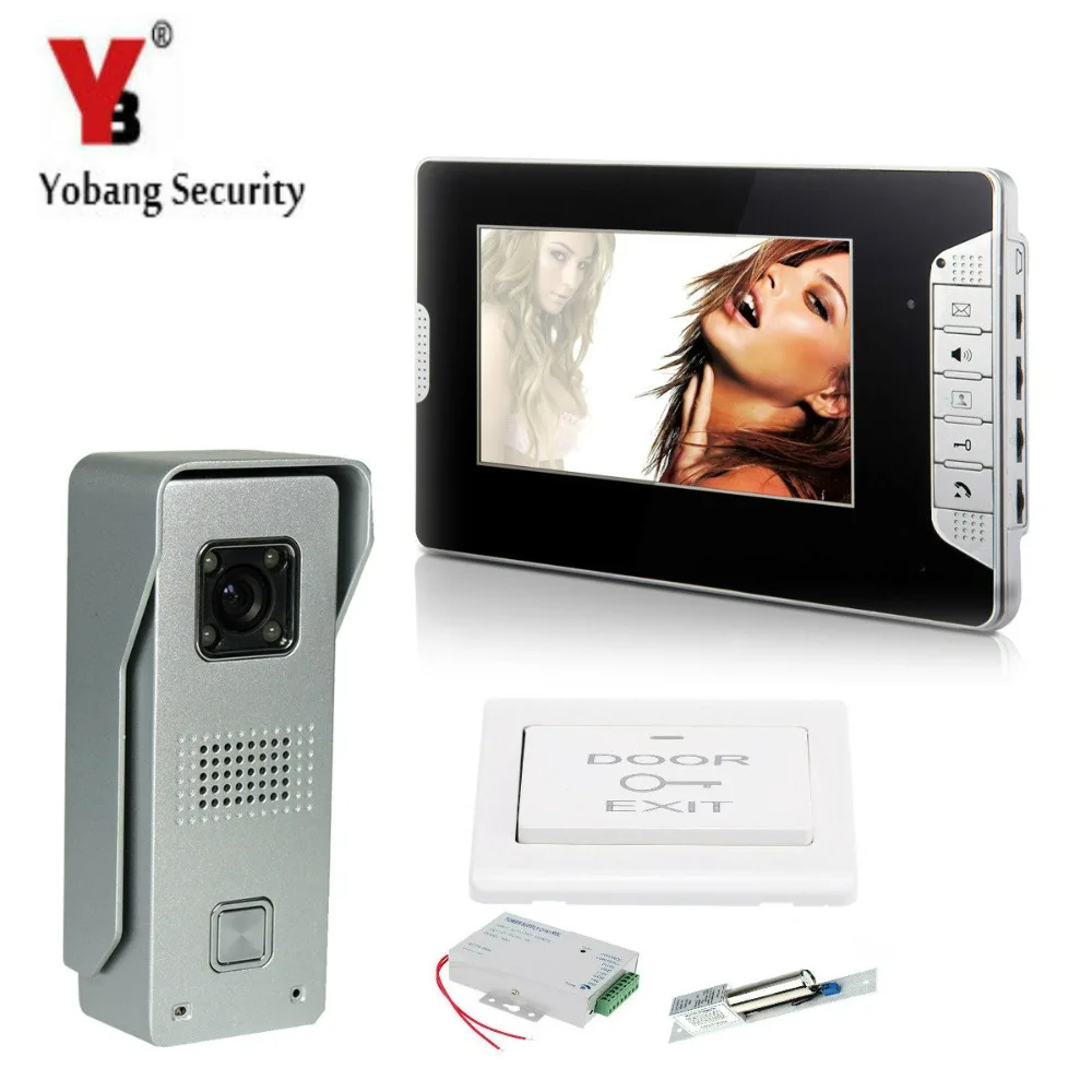 

YobangSecurity 7"Inch LCD Video Door Phone Visual Intercom Doorbell 1-camera 1-monitor IR Night Vision With Electronic Door Lock