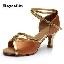 Новое поступление Для женщин с открытым носком; женские туфли для латиноамериканских танцев, танго Обувь на среднем каблуке для бальных танцев сальса вечерние Танцы Босоножки