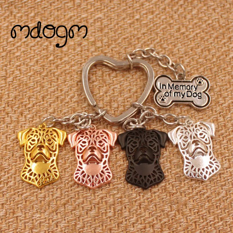 

2019 Cute Rottweiler Dog Animal Gold Silver Plated Metal Pendant Keychain For Bag Car Women Men Key Ring Love Jewelry K039