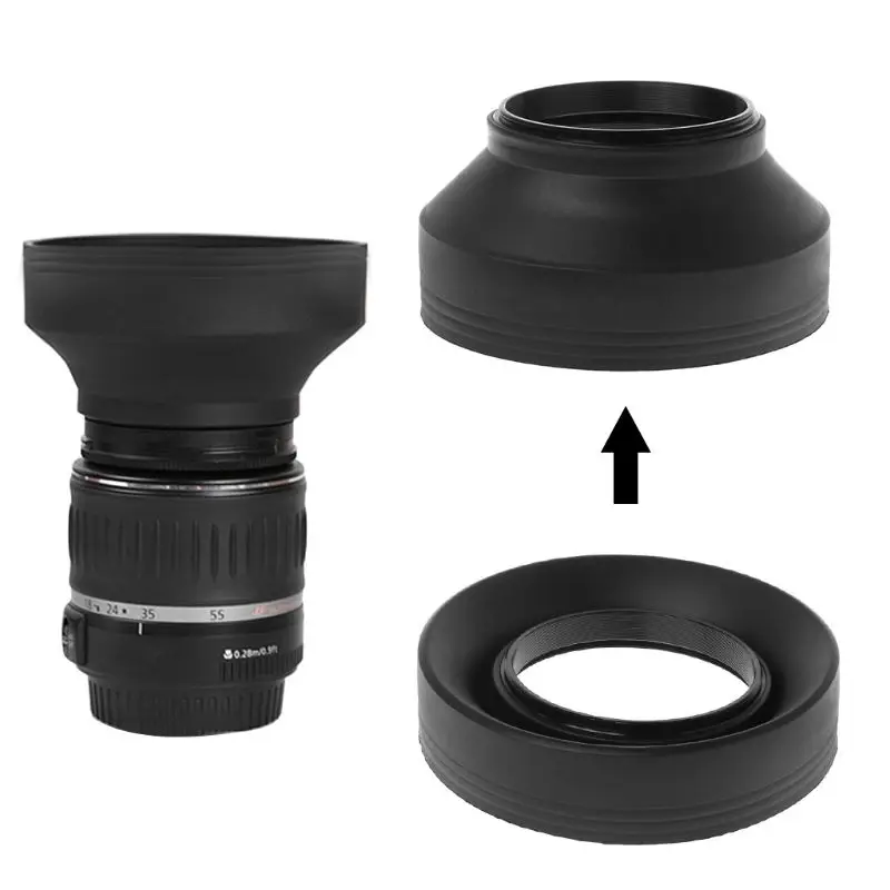 

Lens Hood Rubber Collapsible Wide-Angle 3 Stage 49/52/55/58/62/67/72/77mm Camera Accessories Replacement Part