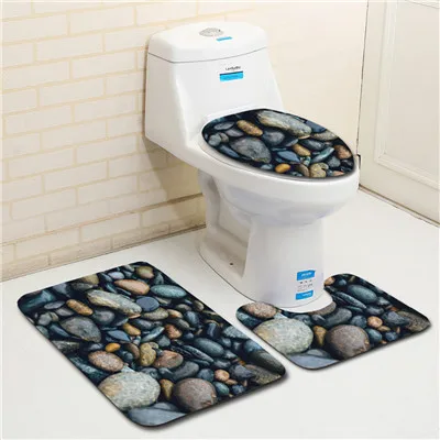 3 шт. чехол для сиденья нескользящий присоска коврик для ванной комнаты декор зимний теплый фланелевый Противоскользящий коврик для туалета - Цвет: Multicolor3
