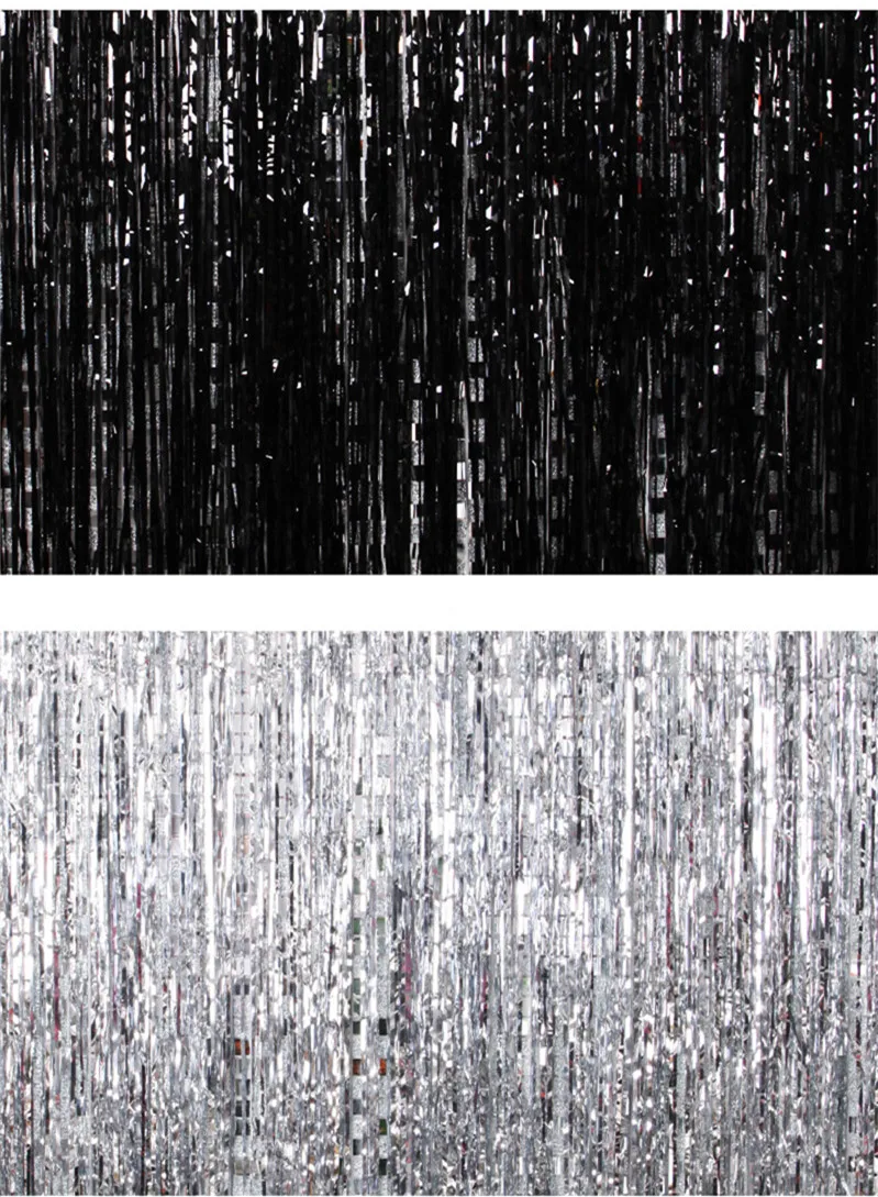 1x2m Metal Foil Shiny rain curtain Wedding background wall decoration Sequin backdrop Birthday Party Foil Fringe Tinsel Curtain