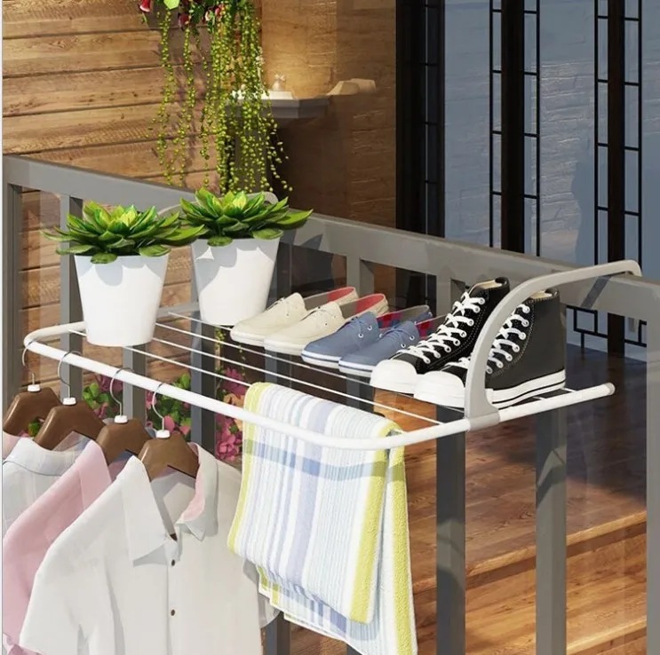 

1 Pc Home Balcony Drying Racks Foldable Balcony Clothes Hanger 80cm*38cm/68cm*38cm