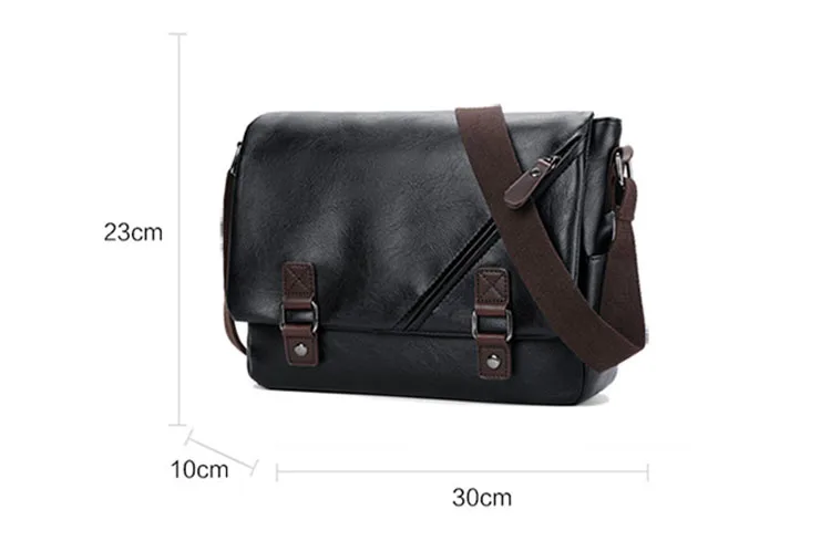 FEIDIKABOLO Брендовые мужские сумки-мессенджеры, ретро модные мужские сумки через плечо, дизайнерские сумки, повседневные Черные кожаные сумки для студентов