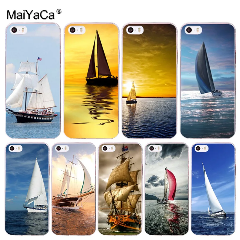 

MaiYaCa Scenery Ocean Sky Sailboat Luxury Hybrid phone case for Apple iPhone 8 7 6 6S Plus X 5 5S SE 5C 4 4S Mobile Cases