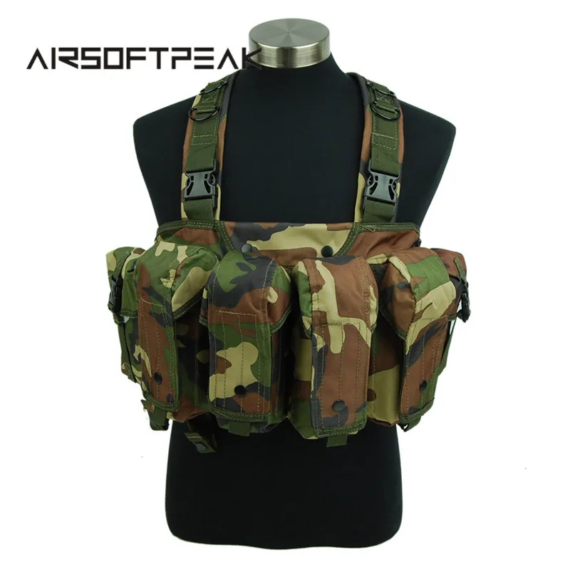 

Tactical Vests 6 Pouches Magazine Carry Chest Rig Vest Hunting Paintball Wargame Airsoft  Men Vest Outdoor Sport Accessories