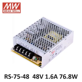 

Original Mean Well RS-75-48 single output 48V 76.8W 1.6A Power Supply UL TUV CB EMC CE approved 85-264VAC to 48V DC power supply