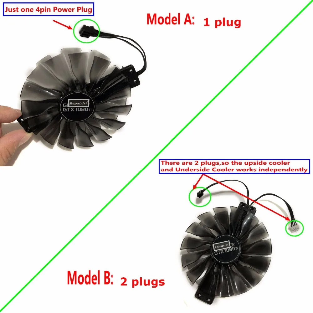 Ventilador de Placas Gráficasfd10010h12sgpu Vga fã da Placa Gráficapara Palit Gtx 1080ti Gamerock Premium Editionpara Palit Gtx1080 ti Gamerock Premium Edition - Imagem 4
