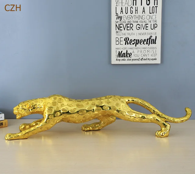 Яркая скульптура гепарда Гальваническая смола статуя леопарда диких животных искусство и ремесло орнамент подарок для дома и офиса Декор