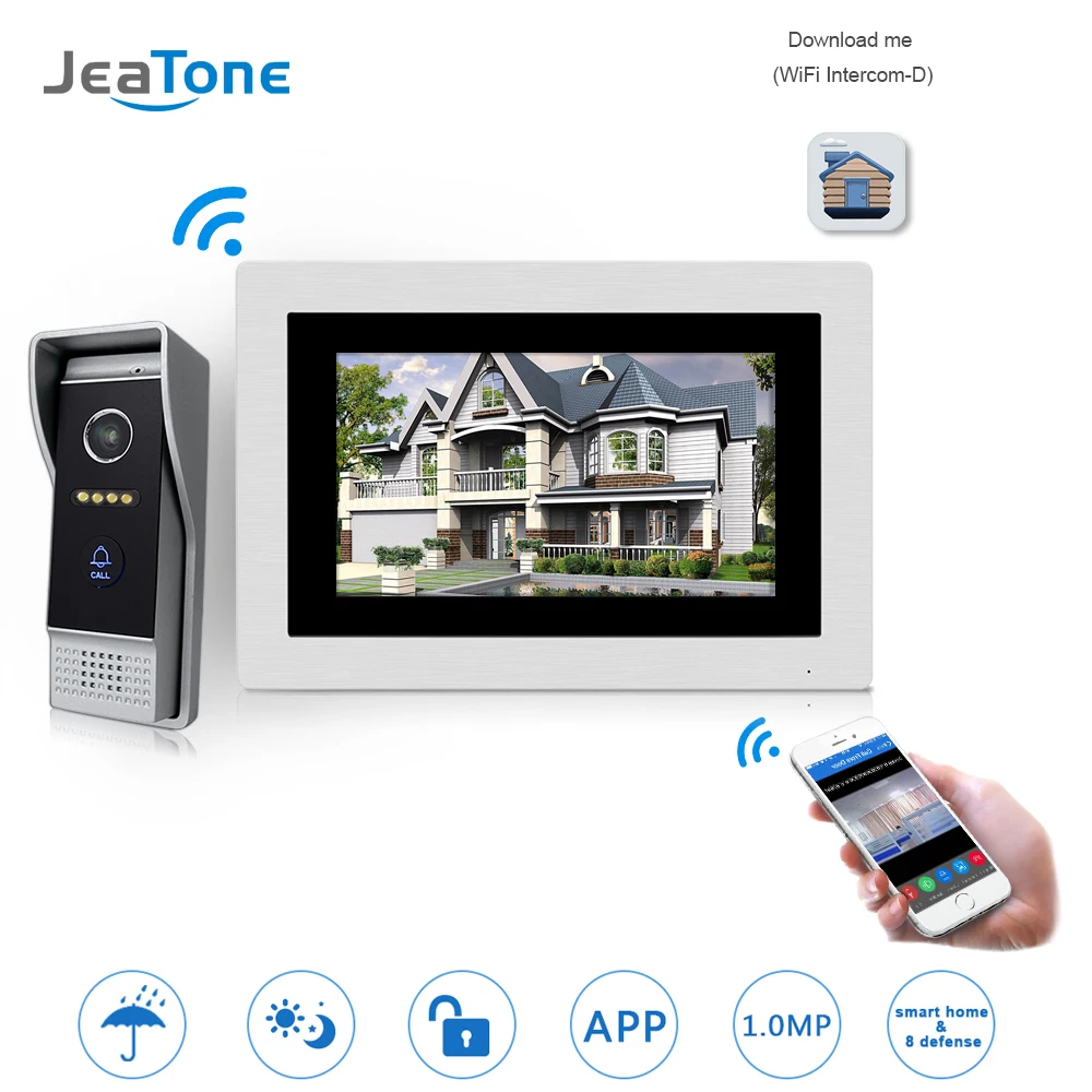 ##BUY 7 inch WIFI IP Video Door Phone Intercom Wired Door Bell Door Speaker Access Control System Touch Screen Motion Detection