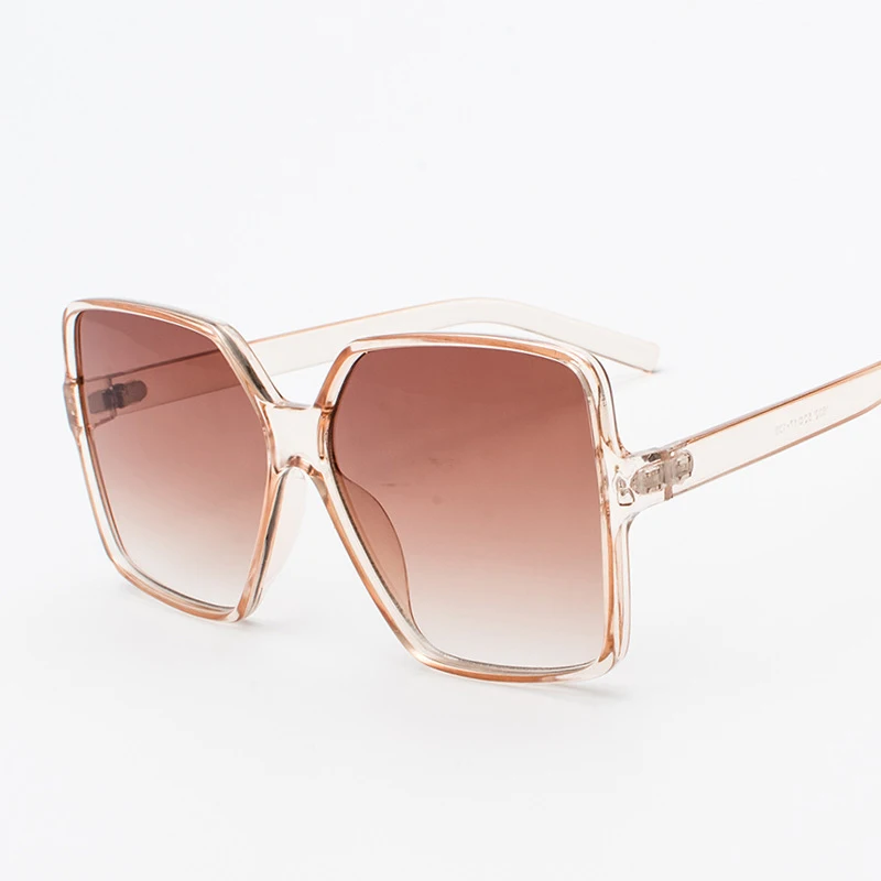 Модные брендовые дизайнерские негабаритные Солнцезащитные очки женские винтажные классические квадратная Большая рама градиентные солнцезащитные очки для женщин Oculos de sol - Цвет линз: Brown Brown
