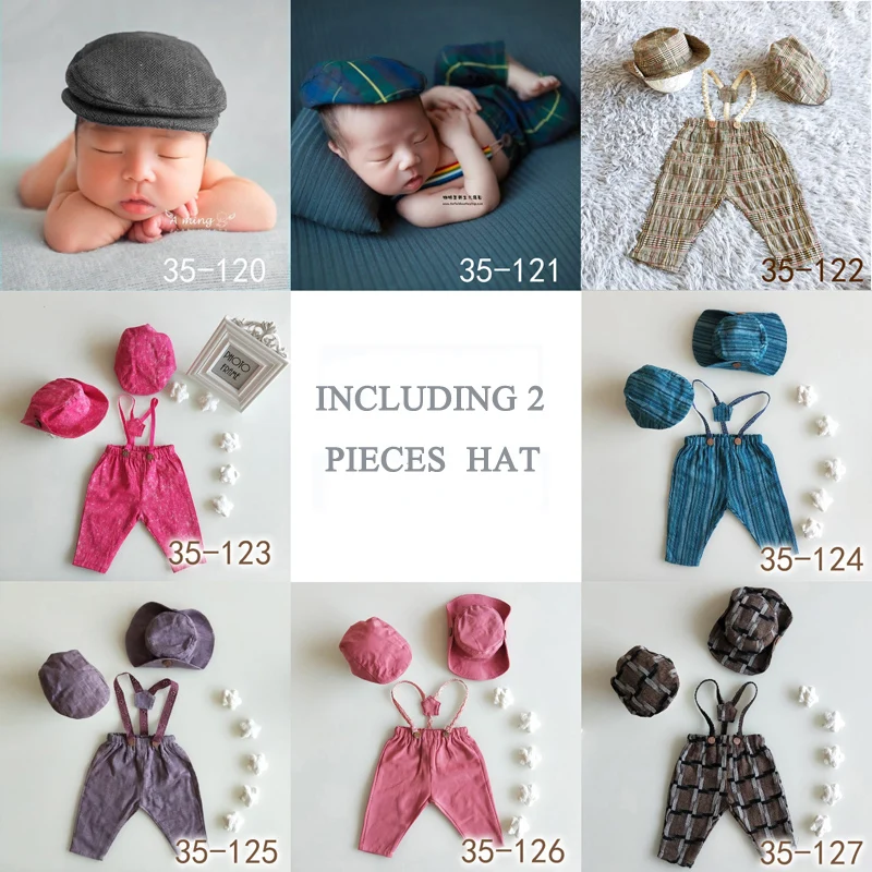 Baby Boy Gentleman Hat+Pants Photo Shoot Outfits Clothes Newborn Photography Props Infant fotografia Accessories foto Costume