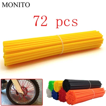 

72 Pcs Motorcycle Dirt Bike Wheel Rim Spoke Rims Skins Cover Protector For YAMAHA XT250 TRICKER DT230 DT 125 230 LANZA KAWASAKI