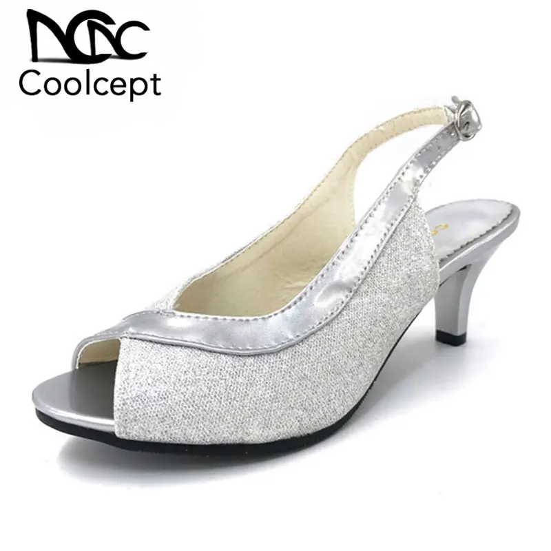 Vente Coolcept Femmes Peep Bout Ouvert À Talons Hauts Sandales Dame Mince Talons Parti Chaussures De Mariage Femme Sangle Arrière Chaussures Taille 30 46 PA00328