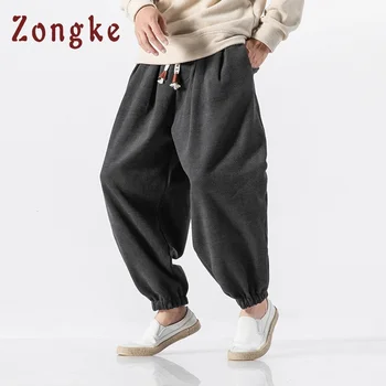 

Zongke Chinese Street Style Woolen Warm Winter Pants Men Joggers Sweatpants Hip Hop Pants Men Clothes 2018 Streetwear Men Pants
