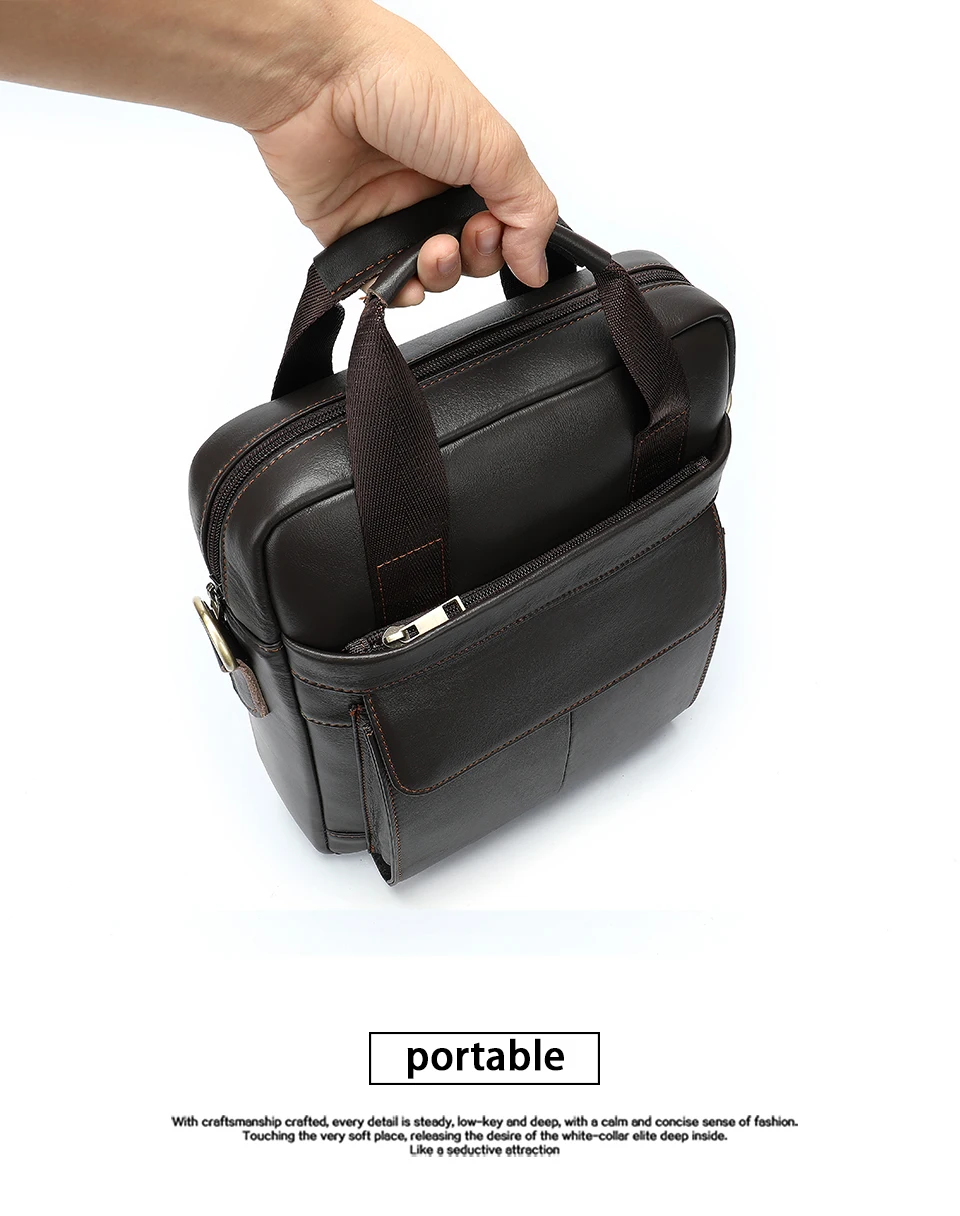 17 men's bag messenger bag men leather crossbody bags for men handbag business men's shoulder bag for 13.3'' laptoppurse