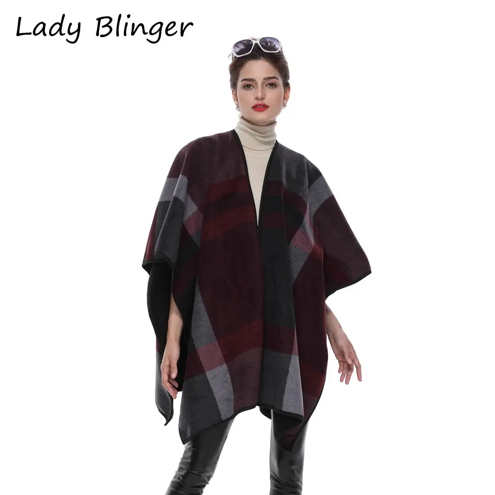 Lady blinger классические клетчатые палантины искусственный кашемир накидка толстые