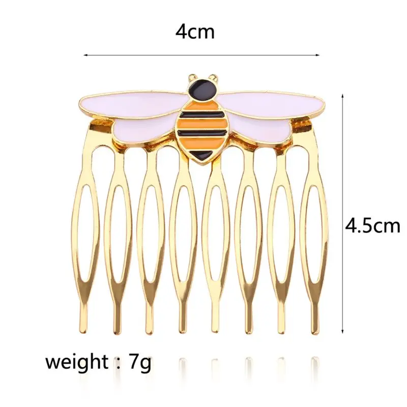 Женские заколки чудесная пчела расческа Золотая расческа для волос Божья коровка вечерние принадлежности животное эмаль ювелирные изделия для волос костюм