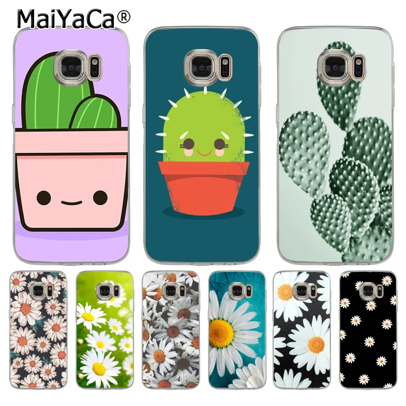 Чехол для телефона MaiYaCa Cactus daisy green plant с принтом samsung galaxy s9 plus s7 edge s6 s5 s8 | Мобильные