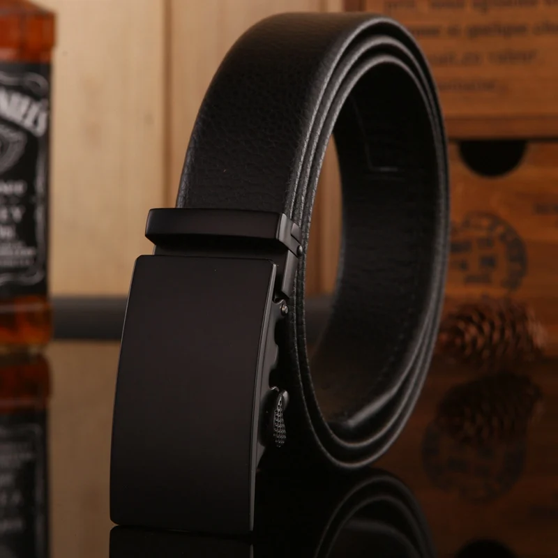 black square Деловой мужской ремень, роскошный, новинка, хит, дизайнерский, высокое качество, волокнистая кожа, большой размер, 160 см, 150, 140, автоматическая пряжка, официальный - Цвет: black square
