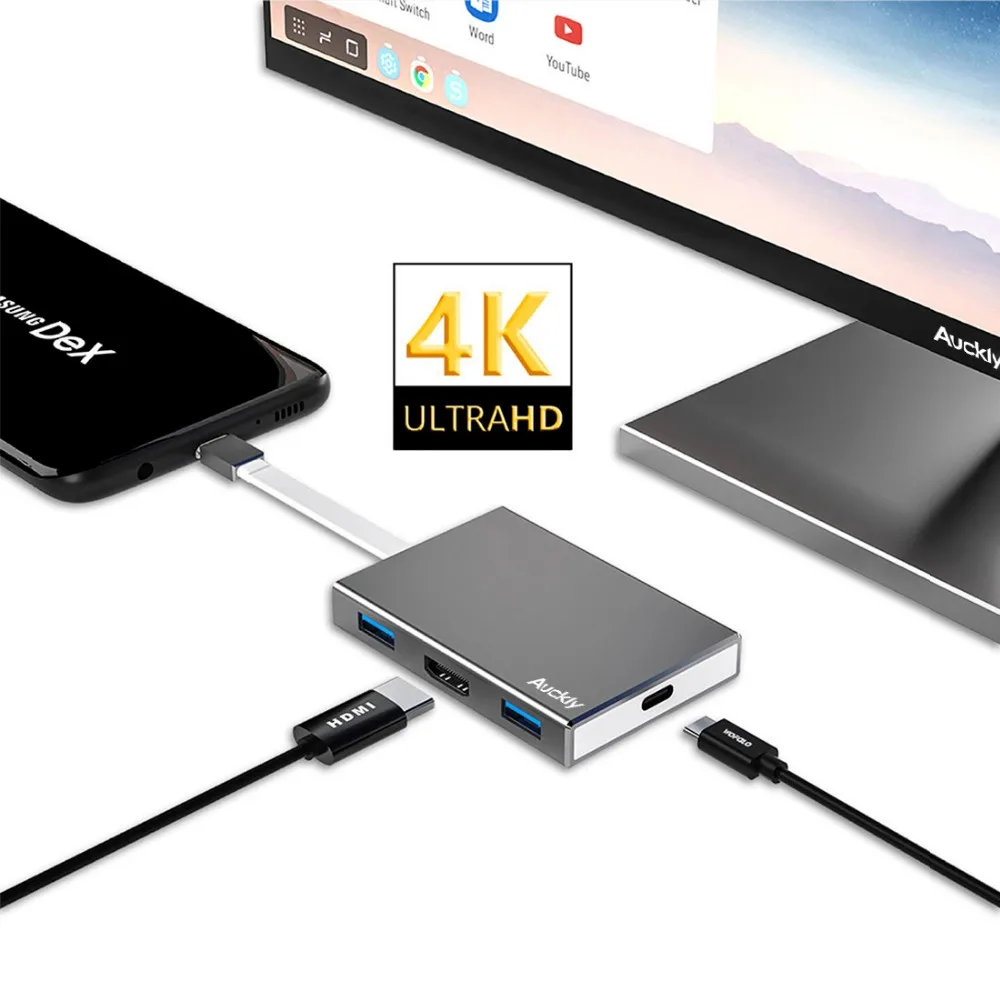 

Auckly Type C To HDMI Adapter For Samsung Galaxy S9/S9 Plus/S8/S8 Plus/Note 8 Nintendo Type C Charger Plug Adapter Converter
