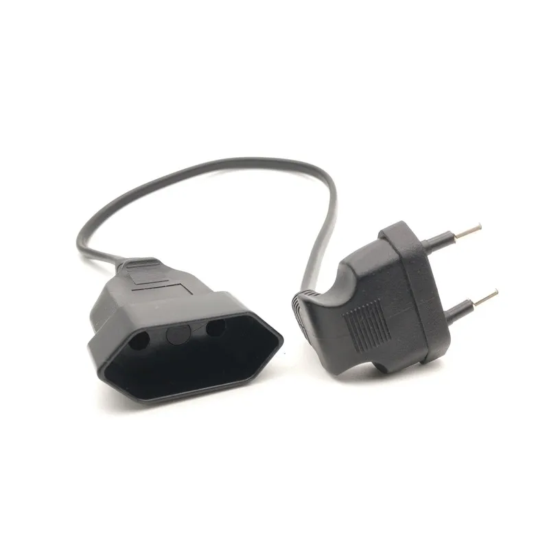 European EU 2 Prong VDE Bend Angle Male to Female Power Extension Cord Cable for PC