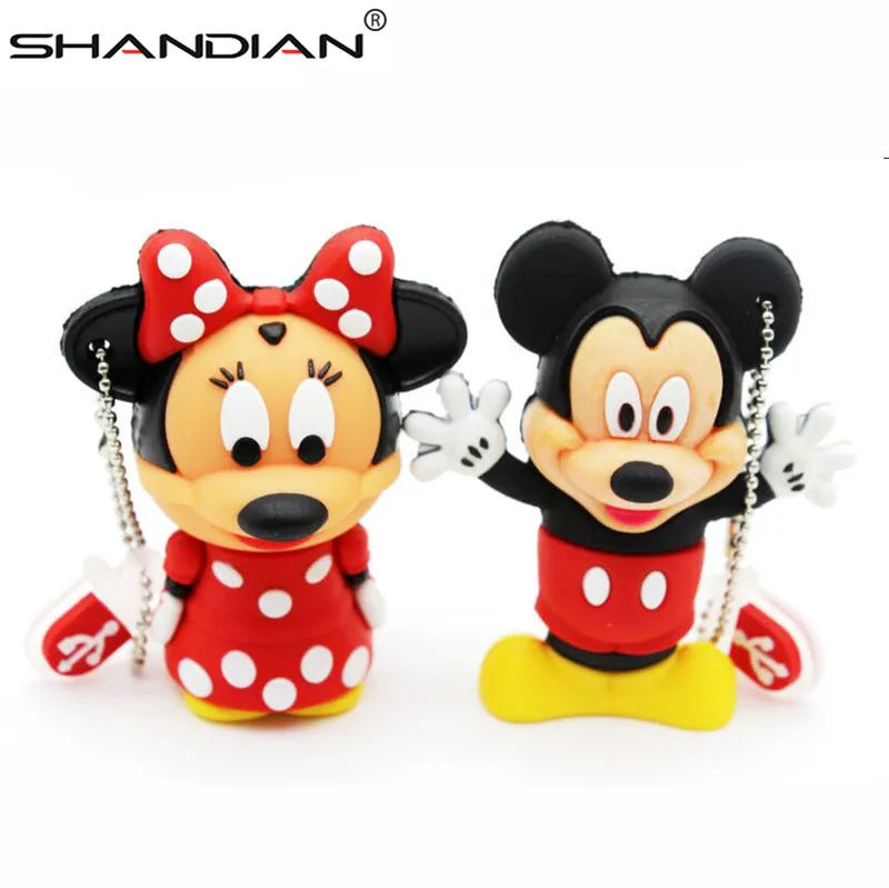 

SHANDIAN Lovely mini Mouse Mickey and Minnie USB Flash Drive pen drive Gift cartoon pendrives 1gb/2GB/4GB/8GB/16GB/32GB/64GB