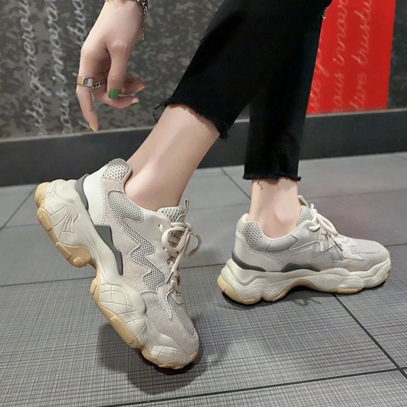 Женские белые кроссовки новые летние женские модные детские кроссовки на рифленой подошве со шнуровкой кроссовки женские сетчатые кроссовки со шнуровкой
