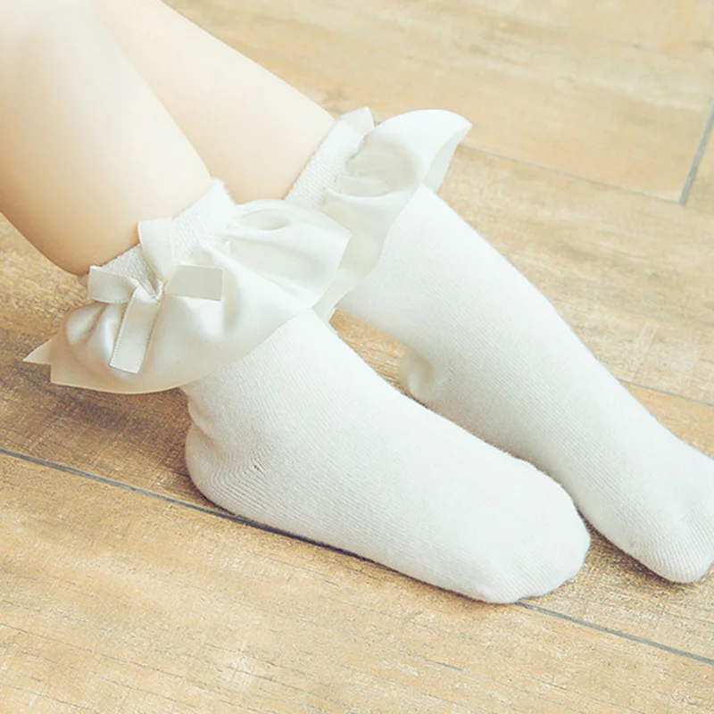 Stylish Kids Baby Girl White Butterfly Lace Socks Soft Cotton Sweat Tights in US