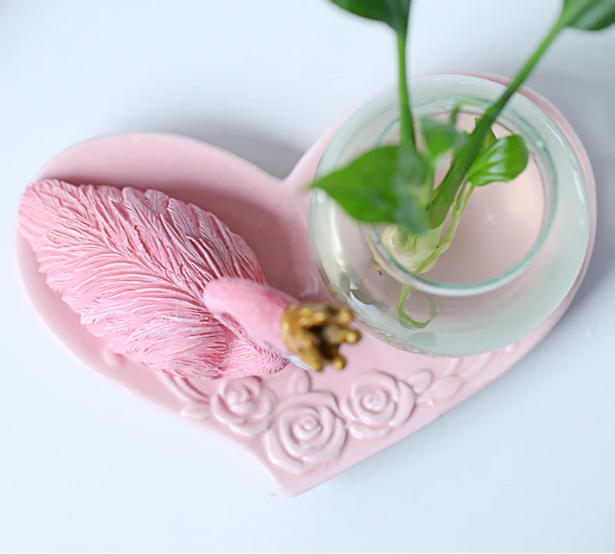 Creative Flamingo Home Decoration Hydroponic Vase Office Desk Decoration Flamingo Glass Flower Arrangement Container